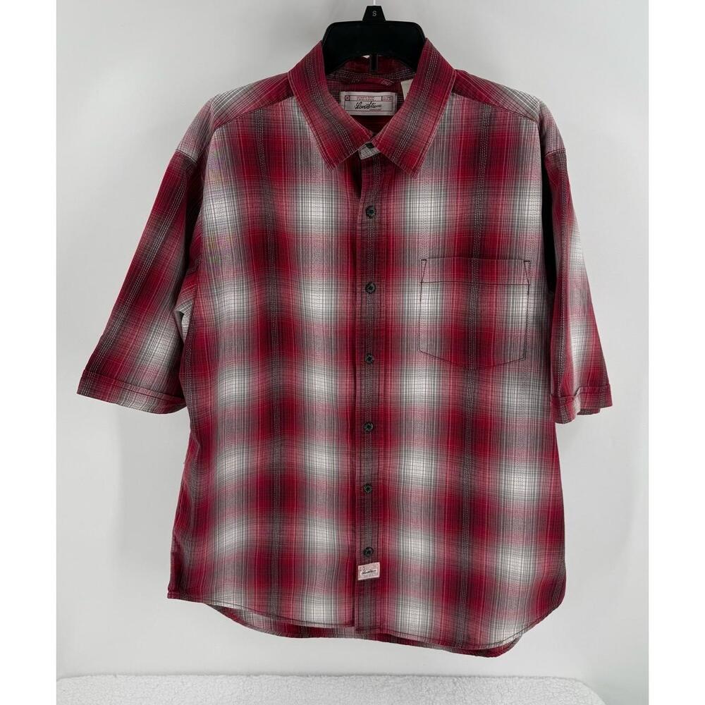 Levi Strauss Signature Plaid Pattern Short Sleeves Collared‎ Shirt Large